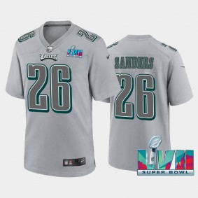 Men's Miles Sanders Philadelphia Eagles Gray Super Bowl LVII Atmosphere Jersey