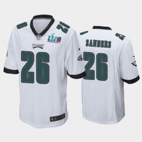 Men's Miles Sanders Philadelphia Eagles White Super Bowl LVII Game Jersey