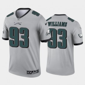 Men's Milton Williams Philadelphia Eagles Silver Inverted Legend Jersey