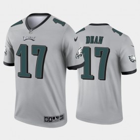 Men's Nakobe Dean Philadelphia Eagles Silver Inverted Legend Jersey