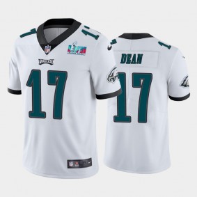 Men's Nakobe Dean Philadelphia Eagles White Super Bowl LVII Vapor Limited Jersey