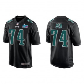 Ndamukong Suh Men's Philadelphia Eagles Black Super Bowl LVII Patch Fashion Game Jersey