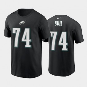 Men's Ndamukong Suh Philadelphia Eagles Black Name & Number T-Shirt