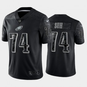 Men's Ndamukong Suh Philadelphia Eagles Black Reflective Limited Jersey