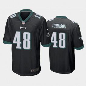 Men's Patrick Johnson Philadelphia Eagles Black Game Jersey