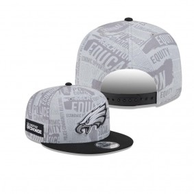 Men's Philadelphia Eagles Gray Black 2023 Inspire Change 9FIFTY Snapback Hat