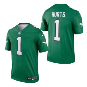 Men's Philadelphia Eagles Jalen Hurts Kelly Green Alternate Legend Player Jersey