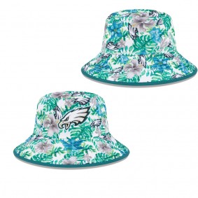 Men's Philadelphia Eagles White Botanical Bucket Hat