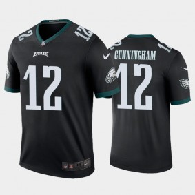 Men's Randall Cunningham Philadelphia Eagles Black Color Rush Legend Jersey