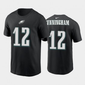 Men's Randall Cunningham Philadelphia Eagles Black Name & Number T-Shirt