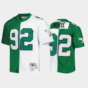 Men's Reggie White Philadelphia Eagles Kelly Green Retired Player 1990 Split Legacy Replica Jersey