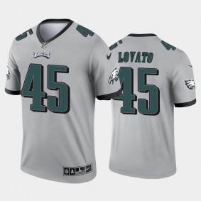 Men's Rick Lovato Philadelphia Eagles Silver Inverted Legend Jersey