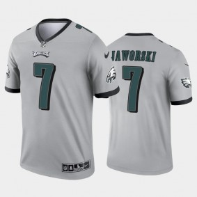 Men's Ron Jaworski Philadelphia Eagles Silver Inverted Legend Jersey