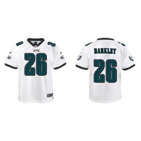 Youth Philadelphia Eagles Saquon Barkley White Game Jersey