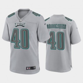 Men's Tom Brookshier Philadelphia Eagles Gray Atmosphere Fashion Game Jersey