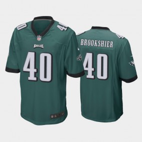 Men's Tom Brookshier Philadelphia Eagles Green Game Jersey