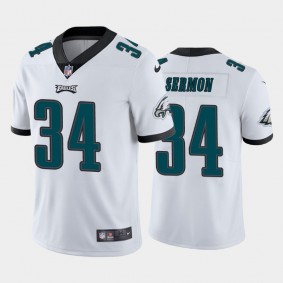 Men's Trey Sermon Philadelphia Eagles White Vapor Limited Jersey