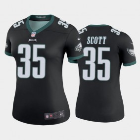 Women's Boston Scott Philadelphia Eagles Black Color Rush Legend Jersey