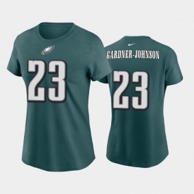 Women's C.J. Gardner-Johnson Philadelphia Eagles Midnight Green Name & Number T-Shirt