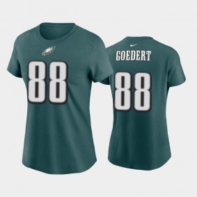 Women's Dallas Goedert Philadelphia Eagles Midnight Green Name & Number T-Shirt