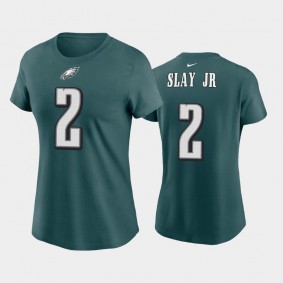 Women's Darius Slay Jr Philadelphia Eagles Midnight Green Name & Number T-Shirt