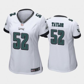 Women's Davion Taylor Philadelphia Eagles White Game Jersey