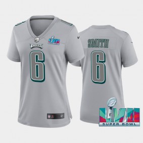 Women's DeVonta Smith Philadelphia Eagles Gray Super Bowl LVII Atmosphere Jersey