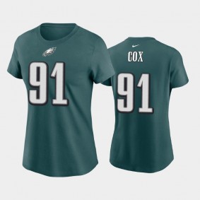 Women's Fletcher Cox Philadelphia Eagles Midnight Green Name & Number T-Shirt