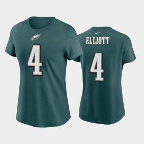 Women's Jake Elliott Philadelphia Eagles Midnight Green Name & Number T-Shirt