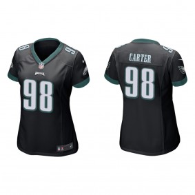 Women's Philadelphia Eagles Jalen Carter Black 2023 NFL Draft Game Jersey