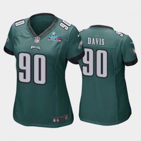 Women's Jordan Davis Philadelphia Eagles Green Super Bowl LVII Game Jersey