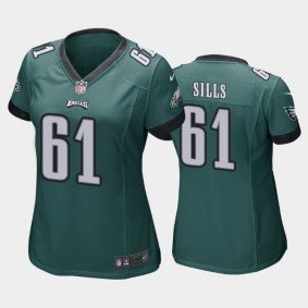 Women's Josh Sills Philadelphia Eagles Green Game Jersey