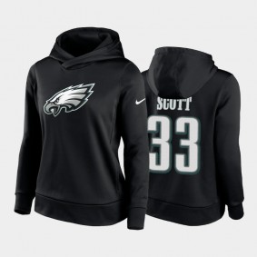 Women's Josiah Scott Philadelphia Eagles Black Player Icon Hoodie