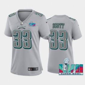 Women's Josiah Scott Philadelphia Eagles Gray Super Bowl LVII Atmosphere Jersey