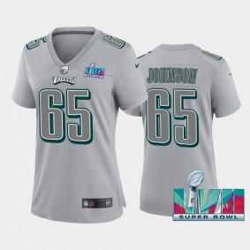 Women's Lane Johnson Philadelphia Eagles Gray Super Bowl LVII Atmosphere Jersey