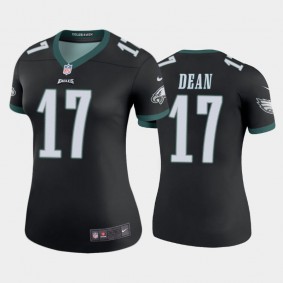 Women's Nakobe Dean Philadelphia Eagles Black Color Rush Legend Jersey