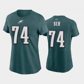 Women's Ndamukong Suh Philadelphia Eagles Midnight Green Name & Number T-Shirt