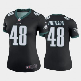 Women's Patrick Johnson Philadelphia Eagles Black Color Rush Legend Jersey