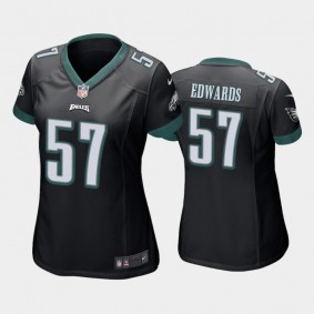 Women's T.J. Edwards Philadelphia Eagles Black Game Jersey