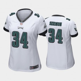 Women's Trey Sermon Philadelphia Eagles White Game Jersey