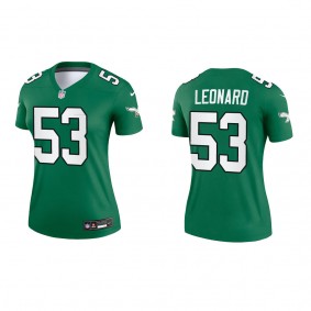 Women's Philadelphia Eagles Darius Leonard Kelly Green Alternate Legend Jersey