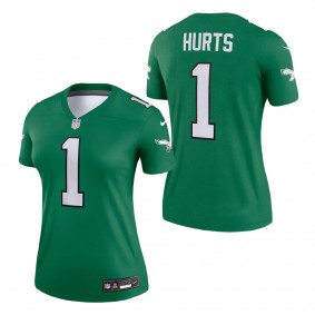 Women's Philadelphia Eagles Jalen Hurts Kelly Green Alternate Legend Player Jersey