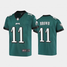 Youth A.J. Brown Philadelphia Eagles Midnight Green Game Jersey