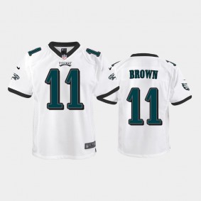 Youth A.J. Brown Philadelphia Eagles White Game Jersey