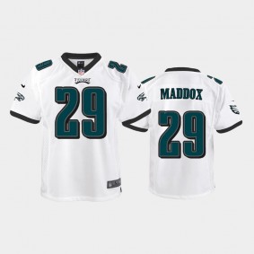 Youth Avonte Maddox Philadelphia Eagles White Game Jersey