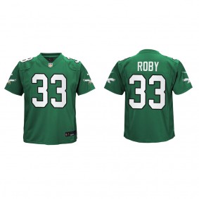 Youth Bradley Roby Eagles Kelly Green Alternate Game Jersey