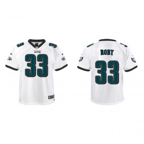 Youth Bradley Roby Eagles White Game Jersey