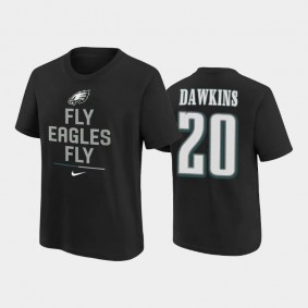 Youth Brian Dawkins Philadelphia Eagles Black Name & Number T-Shirt