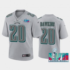 Youth Brian Dawkins Philadelphia Eagles Gray Super Bowl LVII Atmosphere Jersey