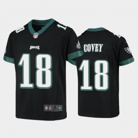 Youth Britain Covey Philadelphia Eagles Black Game Jersey